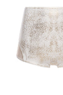 Hot Pant Tule s/ Aplique Foil Off White/Dourado