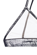 Top Tule S/ Aplique Foil Preto/Prata