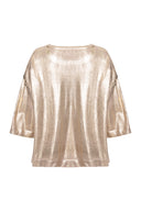 Camiseta Tricot Metalizada Dourado