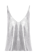 Regata Tricot Metalizada Prata