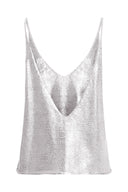 Regata Tricot Metalizada Prata
