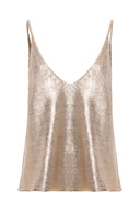 Regata Tricot Metalizada Dourado