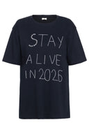 T-shirt Bordada Stay Alive Preto