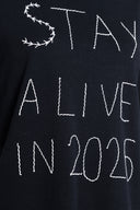 T-shirt Bordada Stay Alive Preto