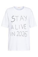 Camiseta Bordada Stay Alive Off White