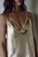 Regata Tricot Metalizada Dourado