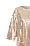 Camiseta Tricot Metalizada Dourado