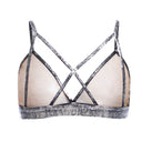 Top Tule S/ Aplique Foil Preto/Prata